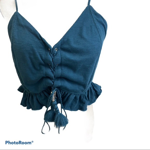 American eagle outfitters lace up crop top Sz Med - Picture 2 of 6